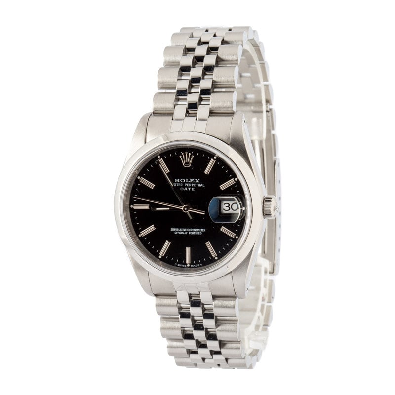 Pre-owned Rolex Date Ref 15200 Black Dial