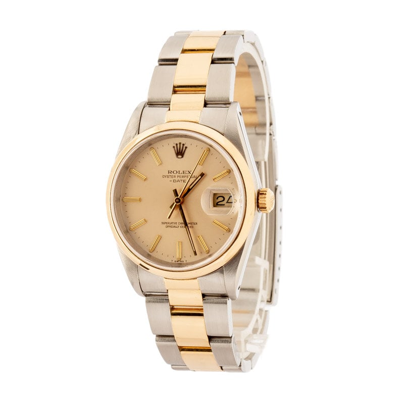 Rolex Date 15203 Silver Index Dial