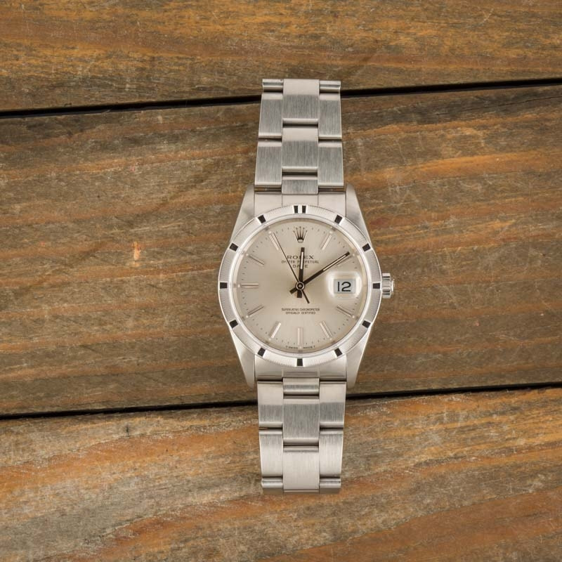 Pre-Owned Rolex Date 15210 Silver Index Dial