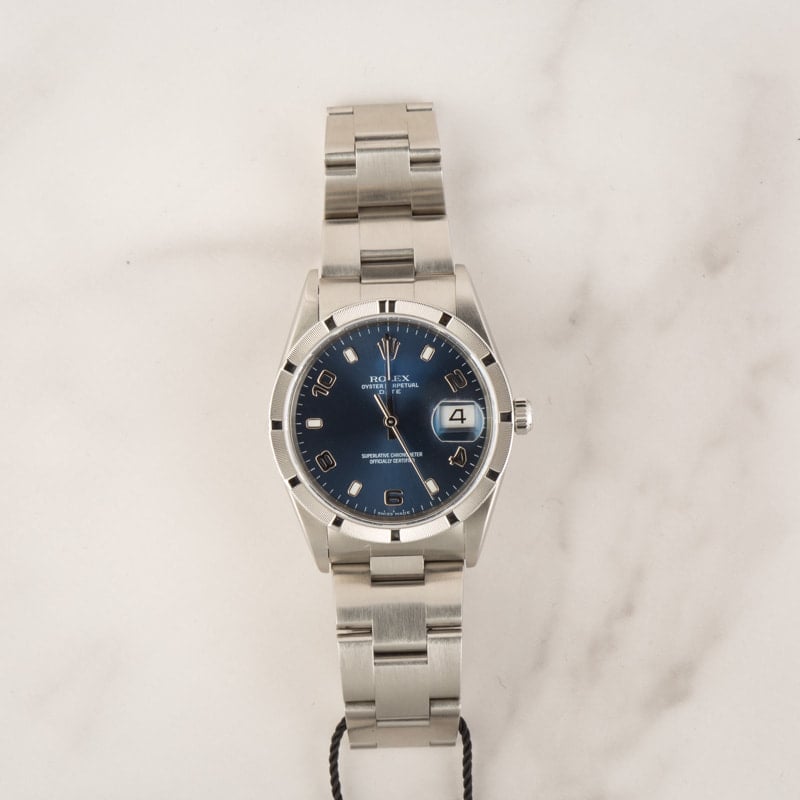 Pre-Owned Rolex Date 15210 Blue Arabic