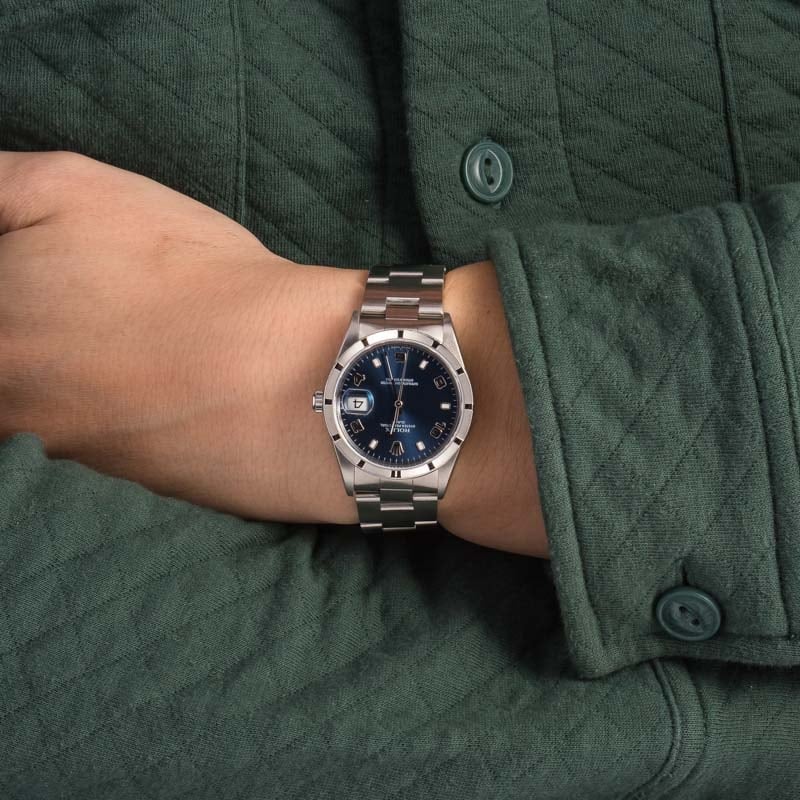Pre-Owned Rolex Date 15210 Blue Arabic