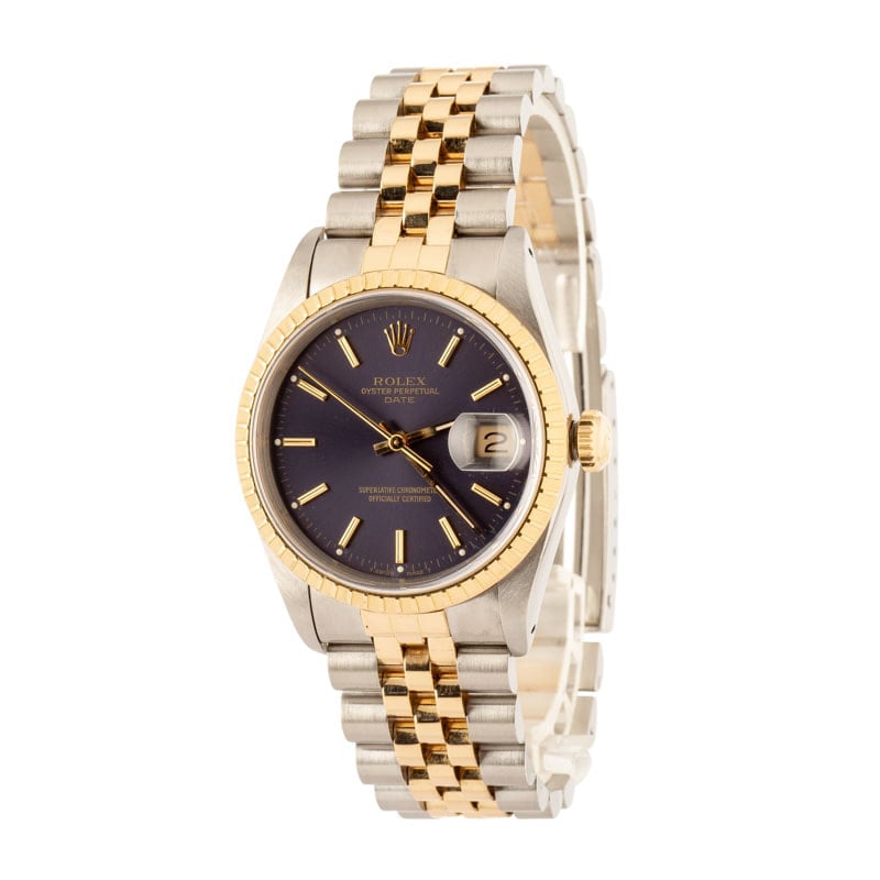 Rolex Date 15223 Blue Index Dial