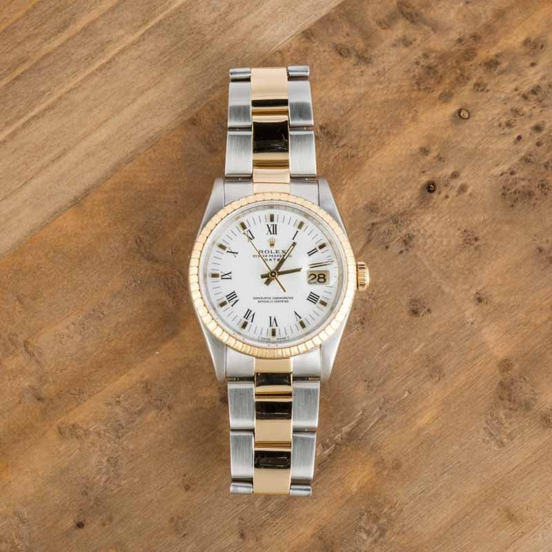 Rolex Date 15223 White Roman Dial