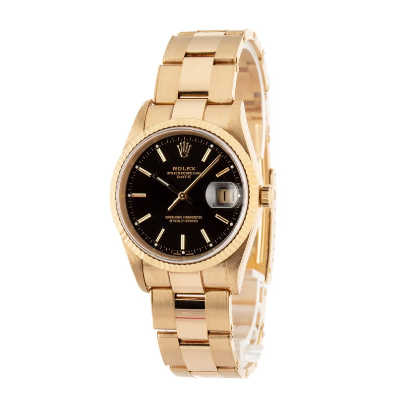 Rolex Date 15238 18k Yellow Gold Oyster