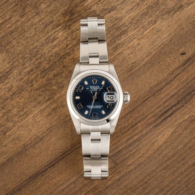 Pre Owned Rolex Ladies Date 79160 Blue Dial