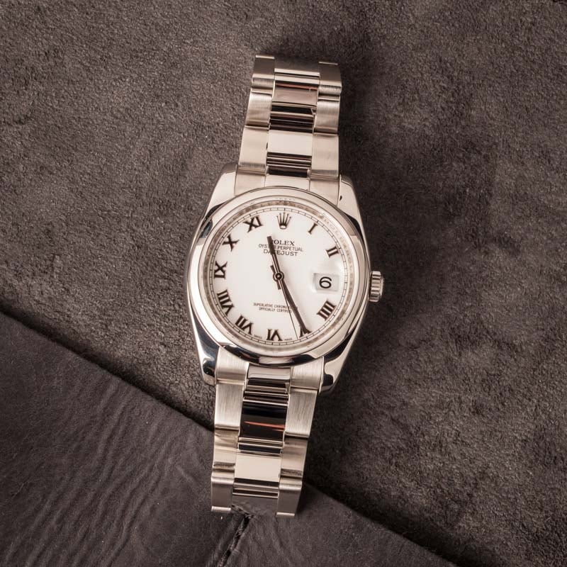 Rolex Datejust 116200 White Roman Dial