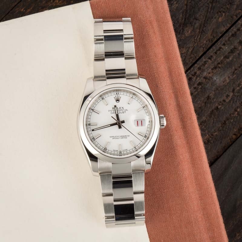 Pre-Owned Rolex Datejust 116200 White Dial 1