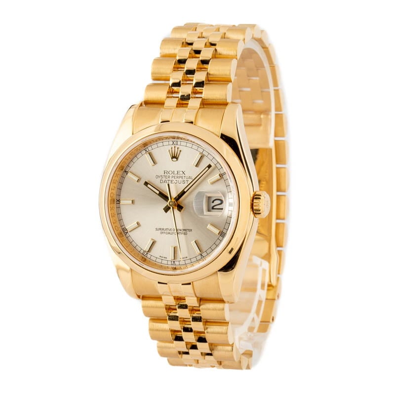 Rolex Datejust 116208 18k Yellow Gold