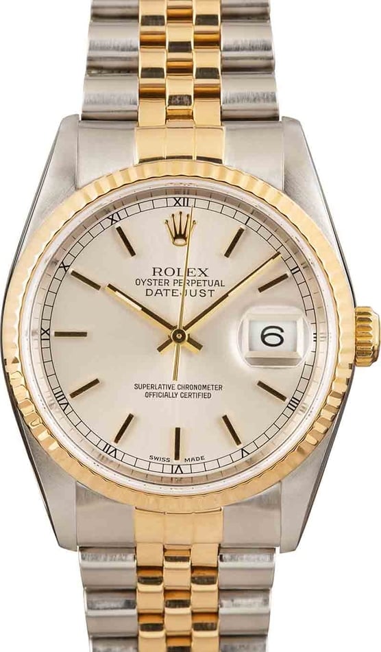 Mens Rolex Datejust 16233 Silver Dial