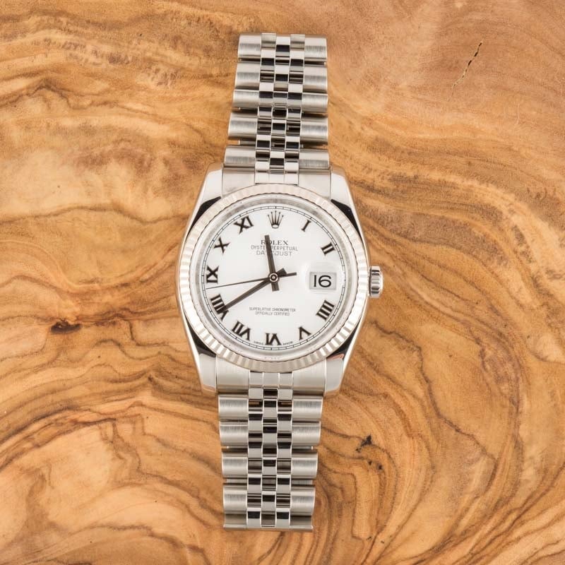 Used Rolex Datejust 116234 White Roman Dial