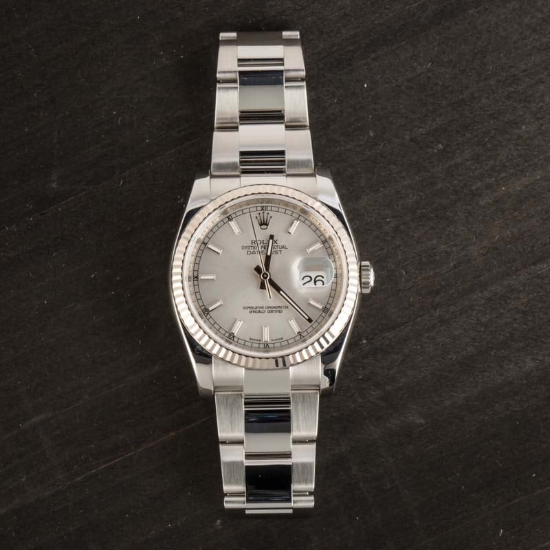 PreOwned Rolex Datejust 116234 Silver Index Dial