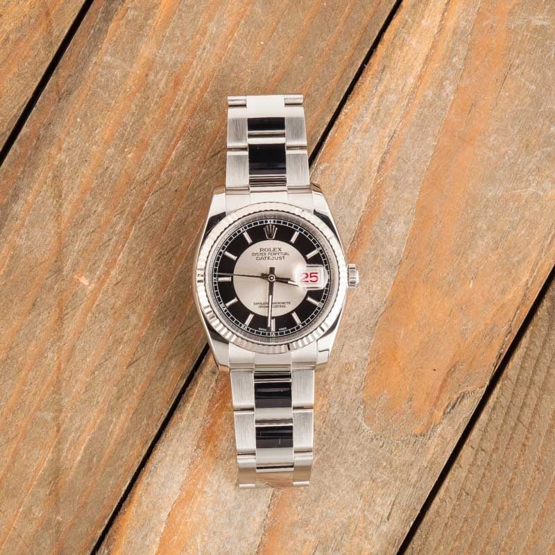 Pre-Owned Rolex Datejust 116234 Tuxedo Dial Watch
