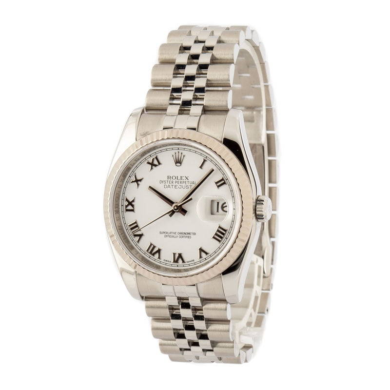 Used Rolex Datejust 116234 White Roman Dial