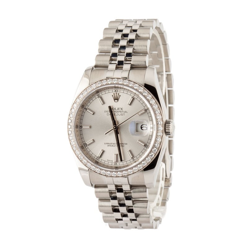 Rolex Datejust 116244 Stainless Steel Silver Index Dial