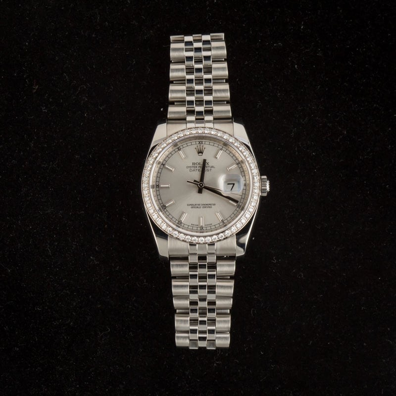 Rolex Datejust 116244 Stainless Steel Silver Index Dial