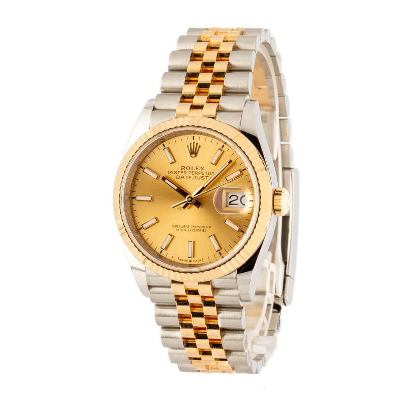 Pre-Owned Rolex Datejust 126233 Champagne Index Dial
