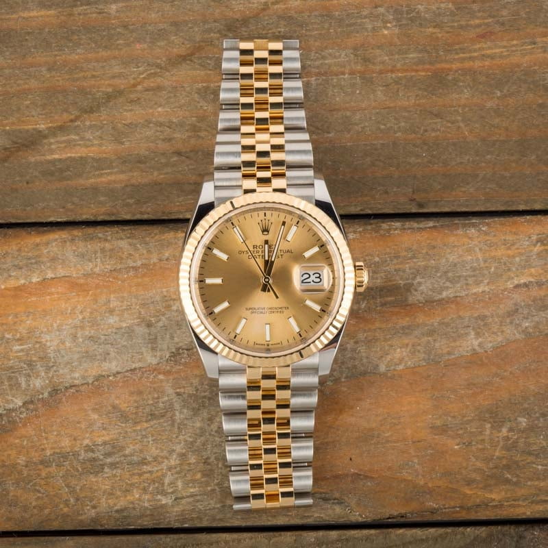 Pre-Owned Rolex Datejust 126233 Champagne Index Dial