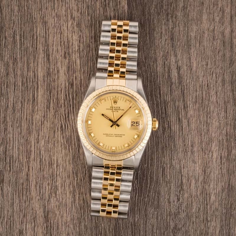 Rolex Date 15053 Champagne 34MM