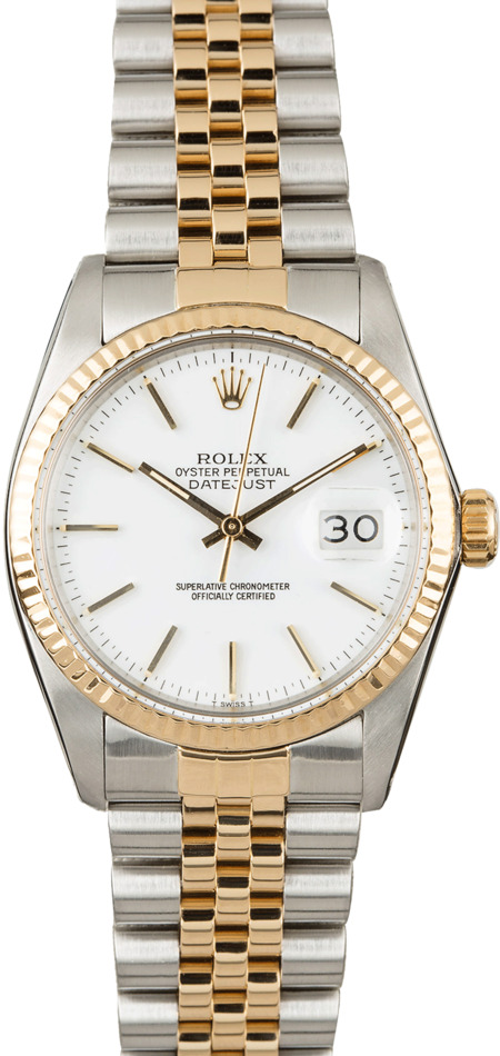 Used Rolex Datejust 16013 White Index Dial