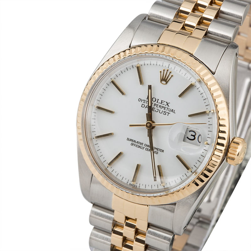 Used Rolex Datejust 16013 White Index Dial