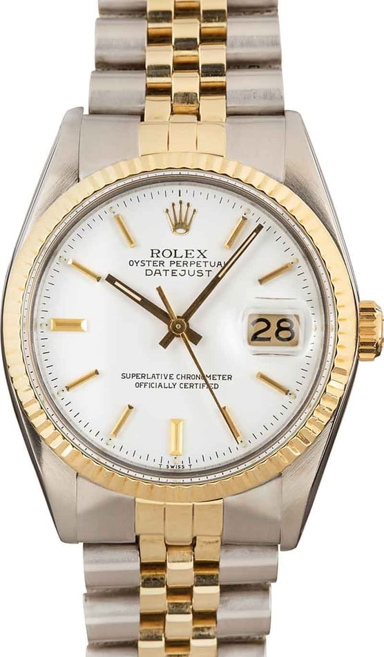 Pre-Owned Rolex Datejust 16013 White Index Dial