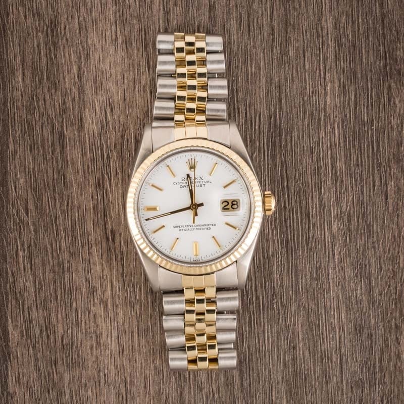 Pre-Owned Rolex Datejust 16013 White Index Dial