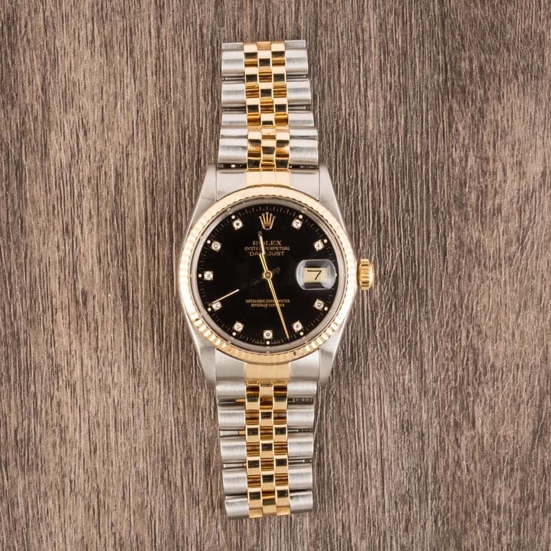 Used Rolex Datejust 16013 Black Diamond Dial