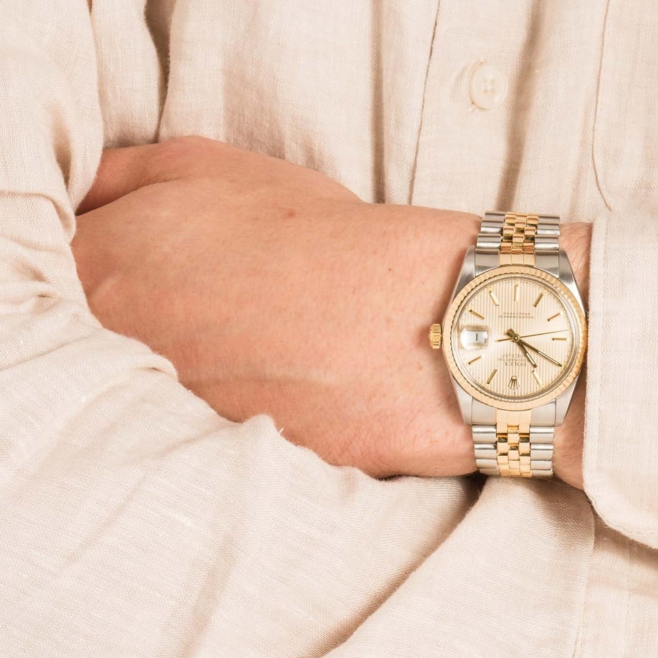 Rolex Datejust 16013 Champagne Tapestry Dial