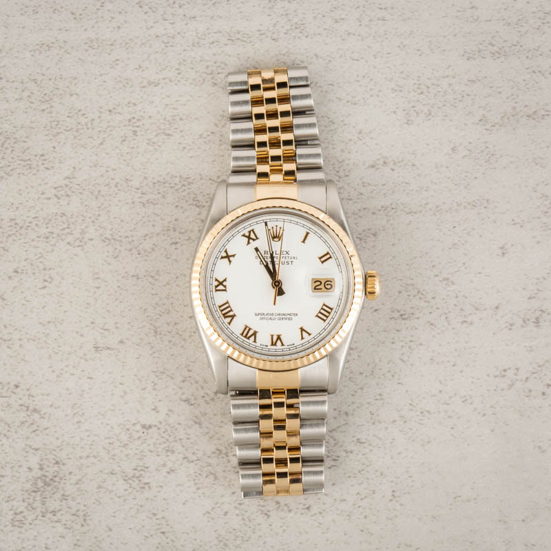 Used Rolex Datejust 16013 White Dial