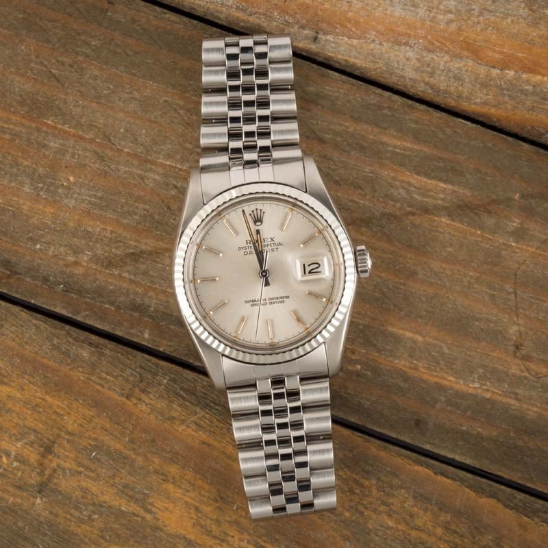 Used Rolex Datejust 16014 Silver Index Dial