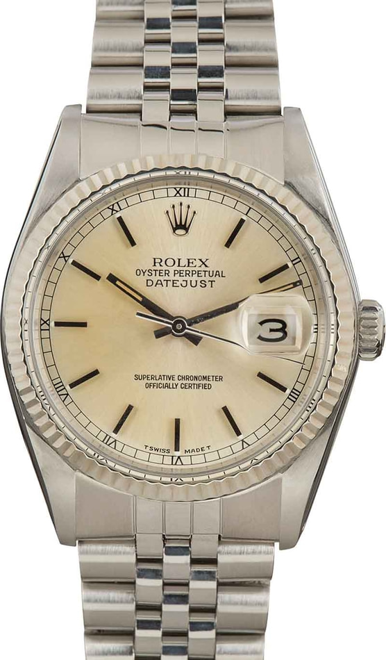 Pre Owned Rolex Datejust 16014 Silver Index