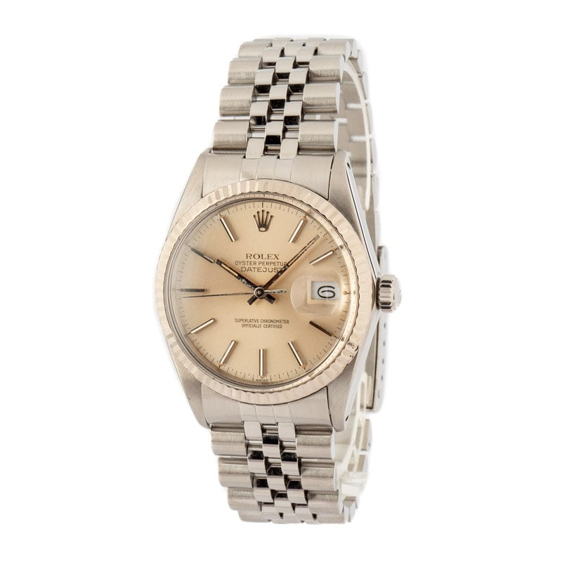 Rolex Datejust 16014 White Gold Bezel