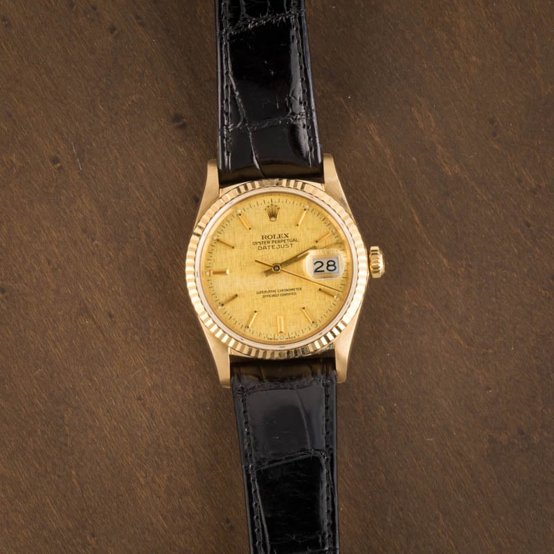 Rolex Datejust Ref 16018 Yellow Gold