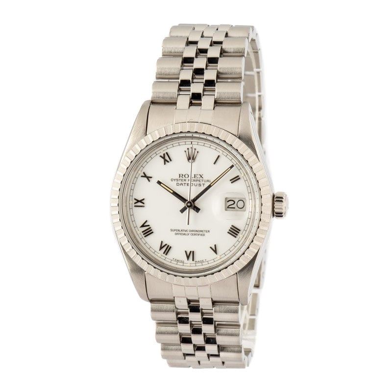 Pre-Owned Rolex Datejust 16030 White Roman Dial