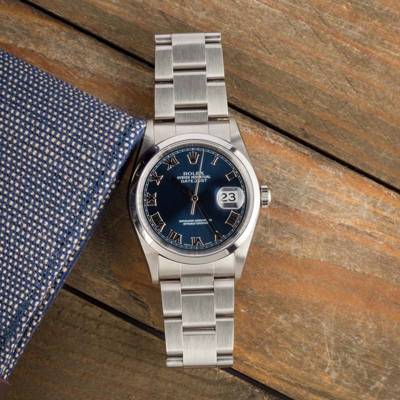 Rolex Datejust 16200 Blue Roman