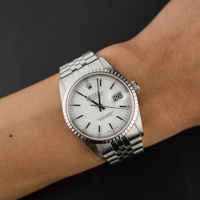 Used Rolex Datejust 16220 White Dial
