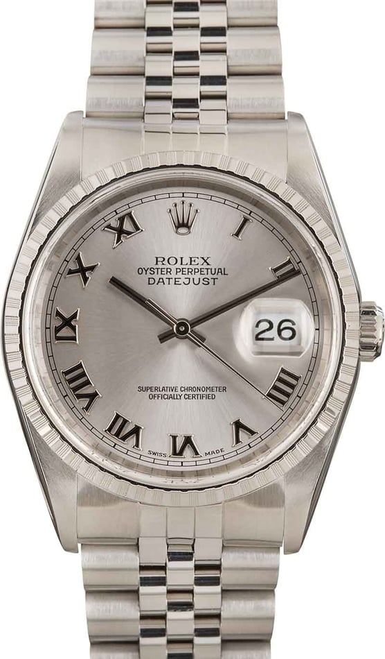 Image of Pre-Owned Rolex Datejust 16220 Engine Turned Bezel