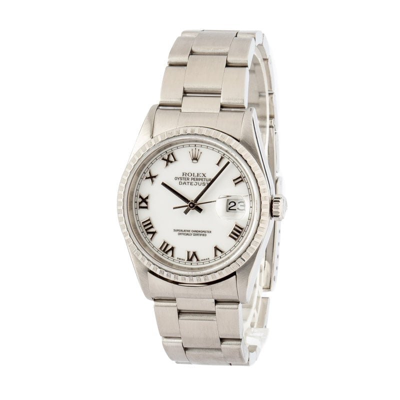 Pre Owned Rolex Datejust 16220 Roman Dial
