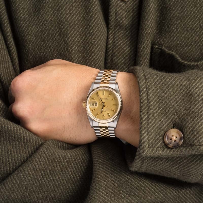 Used Rolex Datejust 16233 Champagne Dial Watch