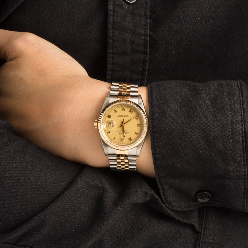 Used Rolex Datejust 16233 Champagne Roman Dial