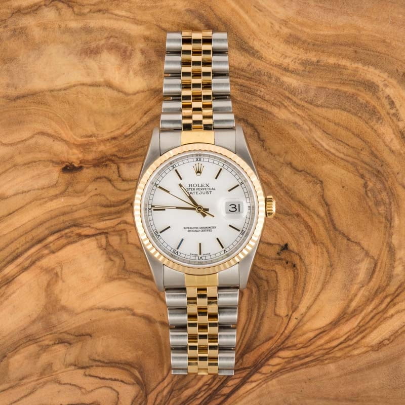 Pre-Owned Rolex Datejust 16233 White Dial