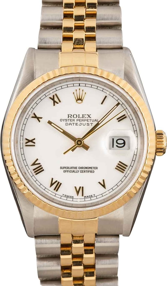 Rolex Datejust 36 16233 White Roman Dial