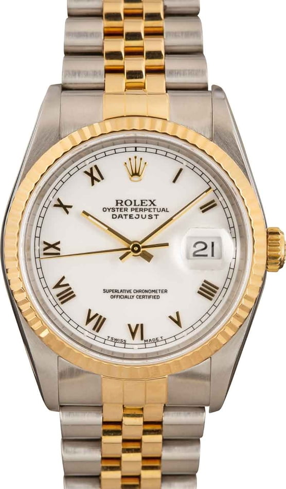 Rolex Datejust 16233 White Roman Dial