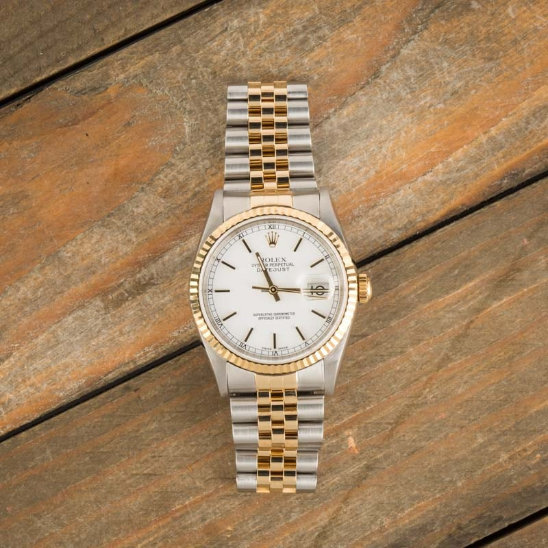 Pre-Owned Rolex Datejust 16233 White Dial Watch