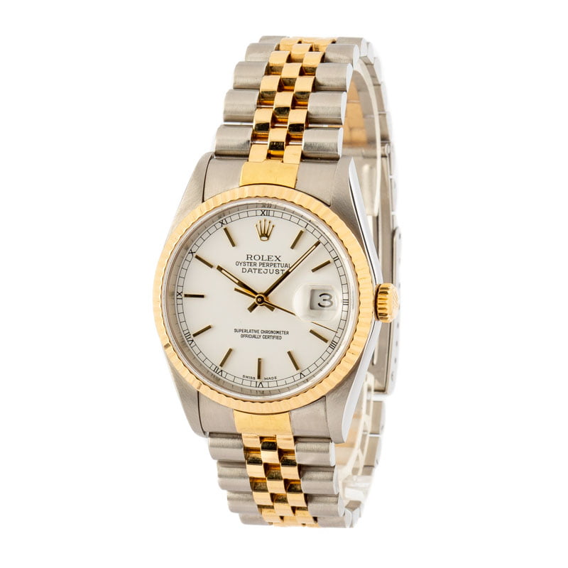 Pre-Owned Rolex Datejust 16233 White Dial