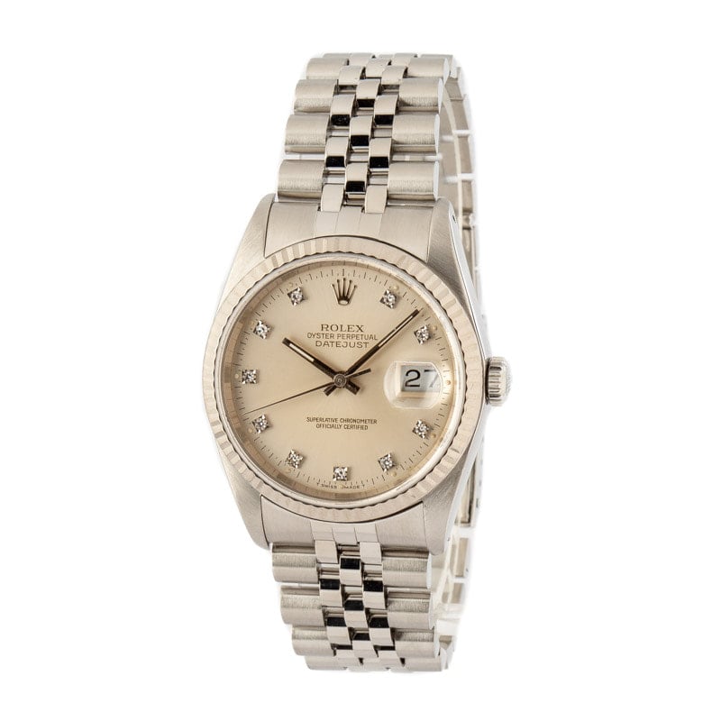 Rolex Datejust 16234 Diamond Silver Dial