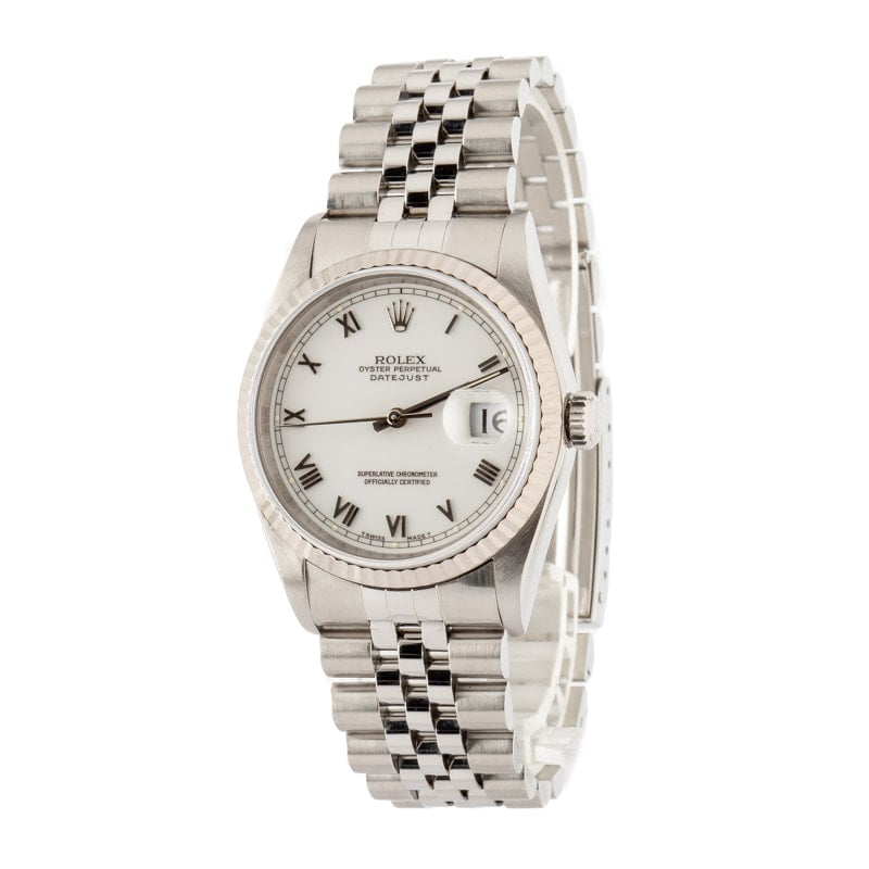 Pre Owned Rolex Datejust 16234 White Roman Dial