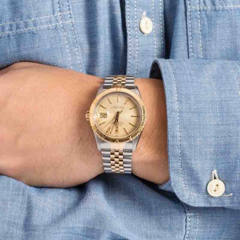 Rolex Datejust 16253 Champagne Tapestry Dial