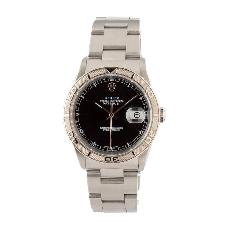 Rolex Datejust Ref 16264 Black Dial Thunderbird