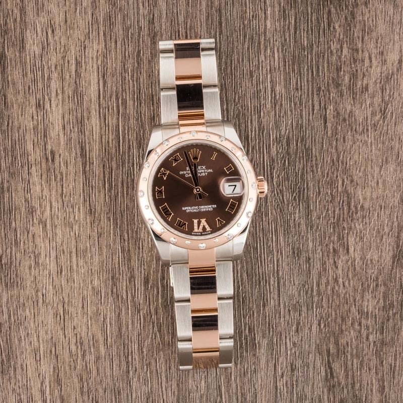 Mid-Size Rolex Datejust 178341 Stainless Steel & 18k Everose Gold